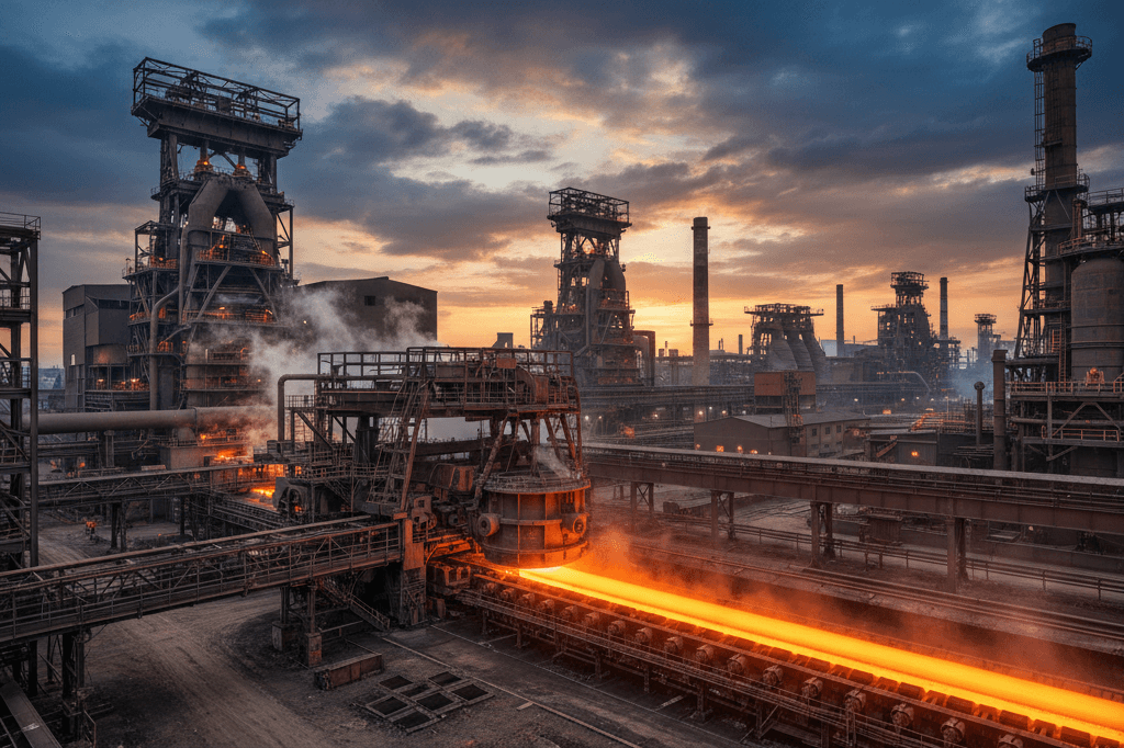 Integrated steel plant with continuous casting line